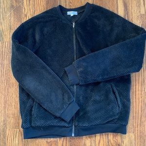 P.J. SALVAGE | Black Velour Bomber Jacket | Sz M